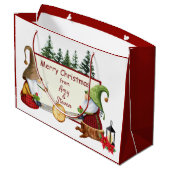 Lumberjack Gnomaden Weihnachten Große Geschenktüte (Rückseite Schrägansicht)