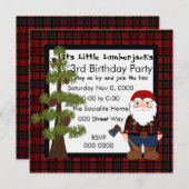 Lumberjack Gnome Einladung (Vorne/Hinten)