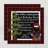 Lumberjack Gnome Einladung (Vorne/Hinten)