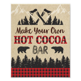 Lumberjack Hot Cocoa Bar Sign | 8x10 Print Fotodruck