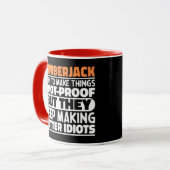 Lumberjack Ich versuche Dinge zu machen Lustige Sp Tasse (Vorderseite Links)