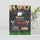 Lumberjack Junge 2. Geburtstagseinladung. Einladung (Stehend Vorderseite)