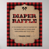 Lumberjack Kariert Baby Dusche Windeln Raffelzeich Poster (Vorne)