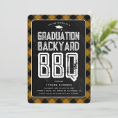 Lumberjack Kariert Backyard GRILLEN Graduation Par Einladung (Stehend Vorderseite)