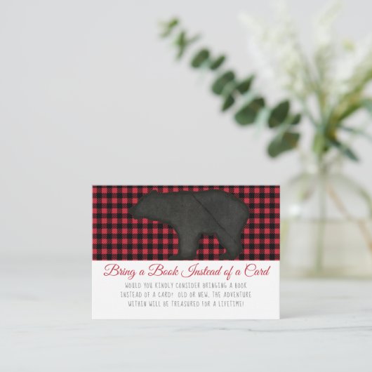 Lumberjack Kariert Bear Boy Dusche Bären Buch brin Begleitkarte (Stehend Vorderseite)