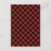 Lumberjack Kariert Evergreen Hochzeitsempfang Begleitkarte (Rückseite)