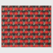 Lumberjack kariert mit Riesenbuckkopf Geschenkpapier (Flach)