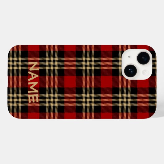 Lumberjack Kariert Pattern Individuelle Name Case- Case-Mate iPhone Hülle (Rückseite (Horizontal))