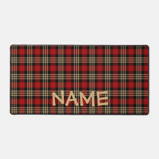 Lumberjack Kariert Pattern Individuelle Name Schreibtischunterlage (Vorderseite)