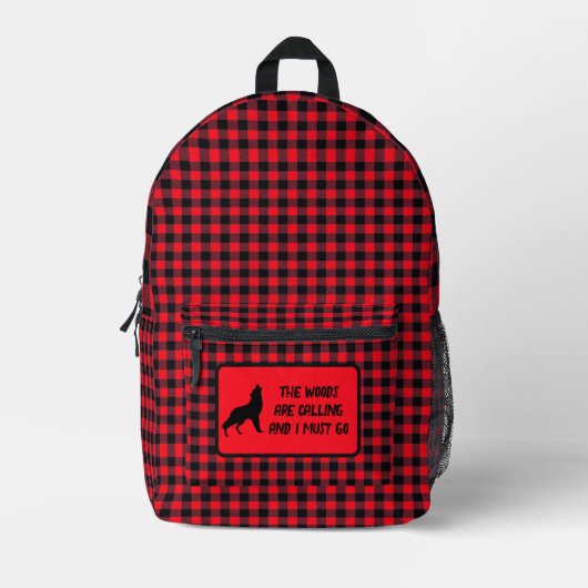 Lumberjack Kariert, Rot und Schwarz Buffalo Bedruckter Rucksack (Vorderseite)