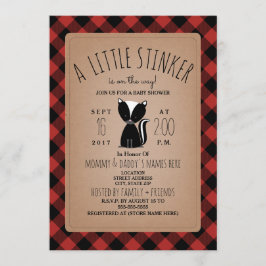 Lumberjack Kariert Skunk Baby Shower Einladung