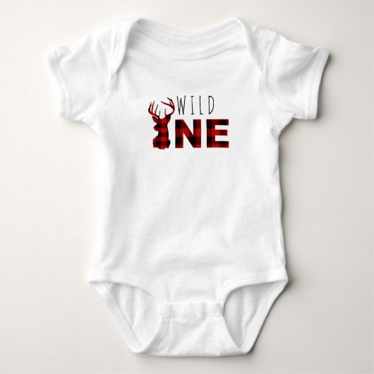 Lumberjack Kariert Wild One | Erster Geburtstag Baby Strampler (Vorderseite)