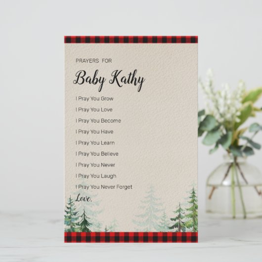 Lumberjack Karierte Gebete für Baby (Stehend Vorderseite)