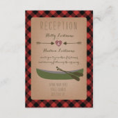 Lumberjack Karierte Kanone + Pfeile Hochzeitsempfa Begleitkarte (Vorderseite)