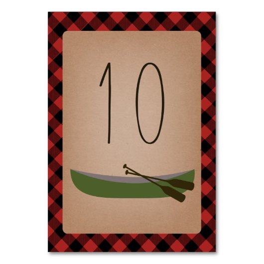 Lumberjack Karierte Kanone + Pfeile Tischnummer (Rückseite)
