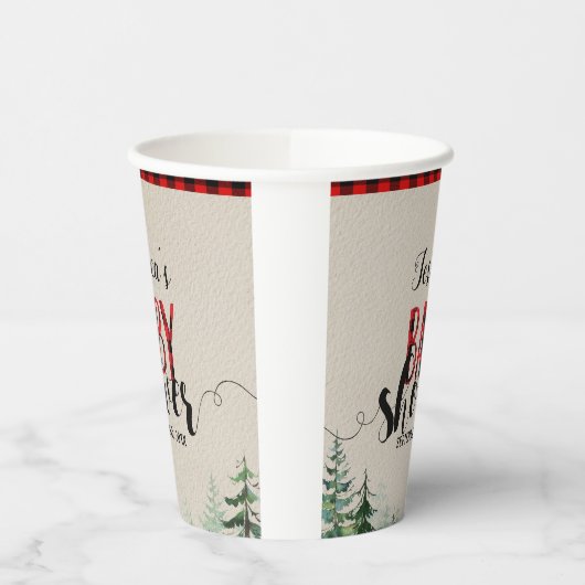 Lumberjack Karierter Gebirgswald Pappbecher (Links)