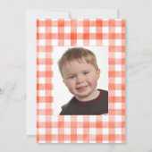 Lumberjack Kids Gingham Birthday Party Foto Einladung (Rückseite)