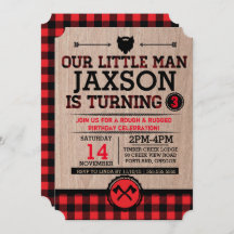 Lumberjack Kindergeburtstag, karierter rustikaler