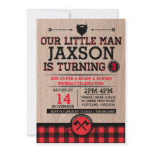 Lumberjack Kindergeburtstag, karierter rustikaler