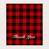 Lumberjack Land Weihnachten Roter Büffel kariert Visitenkarten (Außenseite Aufgefaltet)