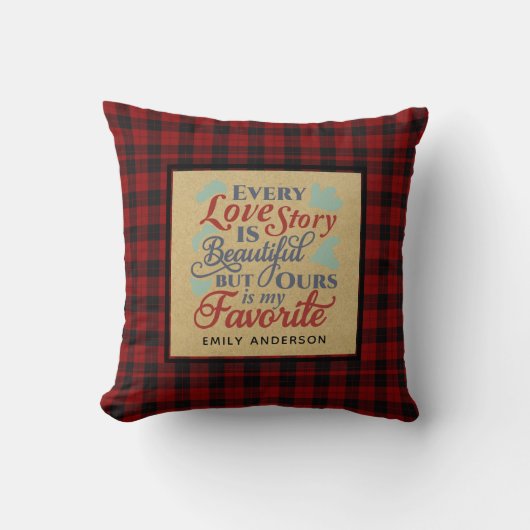 Lumberjack Liebe Jubiläum Geschenk QUOTE Personali Kissen (Vorderseite)