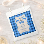 Lumberjack Little Hunter Blue Kariert Baby Dusche Geschenktütchen (Ausgeschnitten)