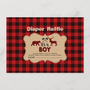 Lumberjack Little Junter Boy Diaper Raffle Ticket Begleitkarte