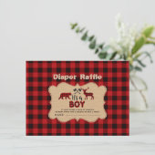 Lumberjack Little Junter Boy Diaper Raffle Ticket Begleitkarte (Stehend Vorderseite)
