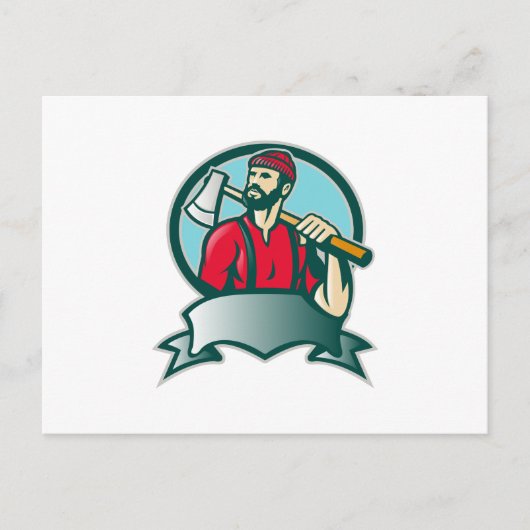 Lumberjack Logger Forester Woodcut Postkarte (Vorderseite)