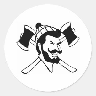 Lumberjack Logger Runder Aufkleber