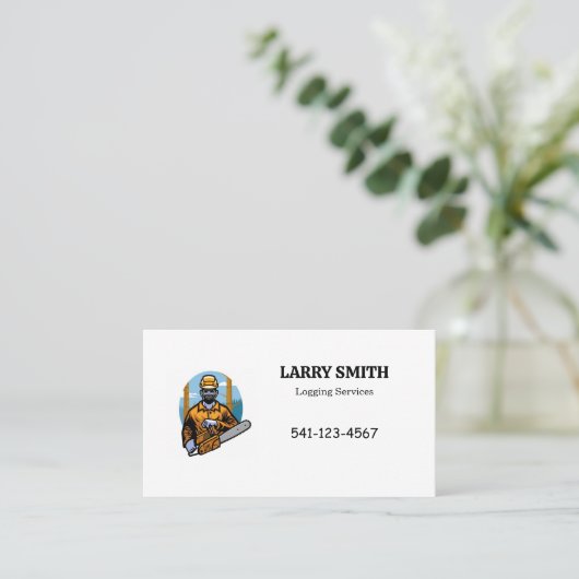 Lumberjack Logging Services Business Cards Visitenkarte (Stehend Vorderseite)