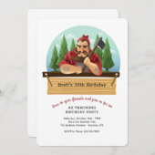 Lumberjack mit Ax-Einladung Einladung (Vorne/Hinten)