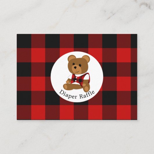 Lumberjack Niedlich Baby Dusche Windeln Windeln Ra Begleitkarte (Rückseite)