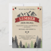 Lumberjack oder Jill Gender Reveal Party Einladung (Vorderseite)