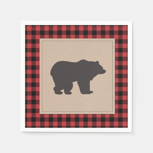 Lumberjack Paper Napkin Red Black Kariert kariert Serviette (Vorderseite)