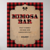Lumberjack Party Deco Mimosa Bar Sign Poster (Vorne)