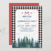 Lumberjack-Party Einladung (Vorne/Hinten)