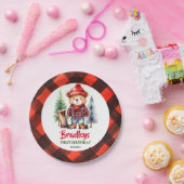 Lumberjack Party Geschirr niedlich Teddybär Pappteller (Party)