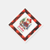 Lumberjack Party Geschirr niedlich Teddybär Serviette (Ecke)