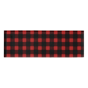 Lumberjack Print Red Black Winter Buffalo Kariert Namenschild