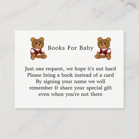 Lumberjack Red Black Kariert Niedlich Baby Dusche Begleitkarte (Vorderseite)