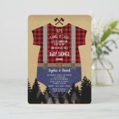 Lumberjack Red Buffalo Baby Anzug Baby Dusche Einladung (Stehend Vorderseite)
