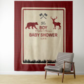 Lumberjack Red Buffalo Babydusche Hintergrund Wandteppich (Beispiel)