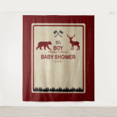 Lumberjack Red Buffalo Babydusche Hintergrund Wandteppich (Vorderseite)