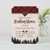Lumberjack Red Buffalo Barn Wedding Couple Dusche Einladung (Stehend Vorderseite)