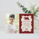 Lumberjack Red Buffalo Foto Book for Baby Begleitkarte (Stehend Vorderseite)