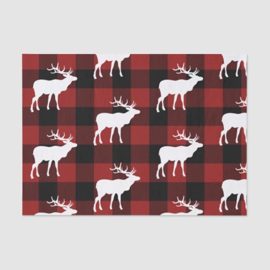 Lumberjack Red Buffalo Kariert Buck Pattern Holida Seidenpapier (Vorderseite)