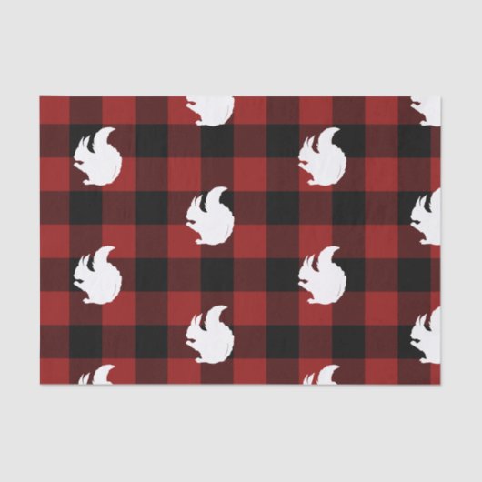 Lumberjack Red Buffalo Kariert Squirrel Pattern Ho Seidenpapier (Vorderseite)