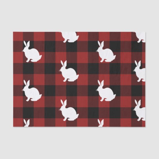 Lumberjack Red Buffalo Kariertes Rabbit Pattern Ho Seidenpapier (Vorderseite)