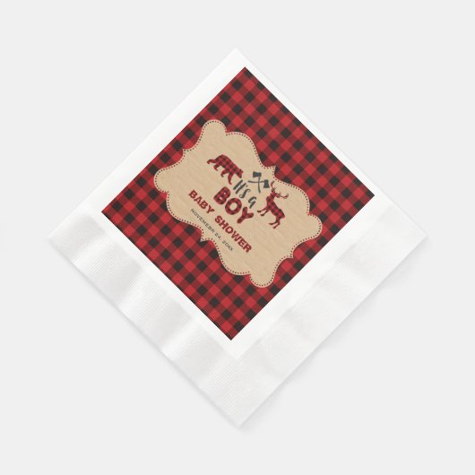 Lumberjack Red Buffalo Little Hunter Baby Dusche Serviette (Ecke)
